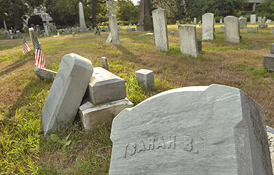 tombstones at Old Northfield Cememtery, Stamford