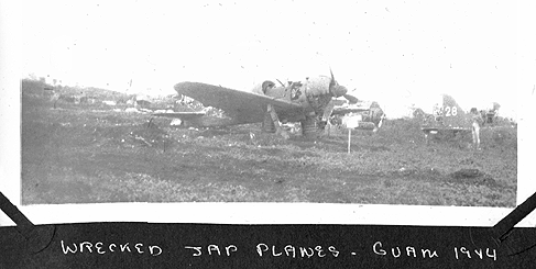 wrecked Japanese planes, Guam 1944