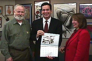 Phil Norgren, Mayor Malloy, Eva Weller