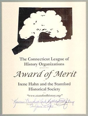 The award certificate