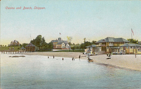 Undated postcard titled 'Casino and Beach, Shippan'.