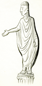 cartoon of a statue